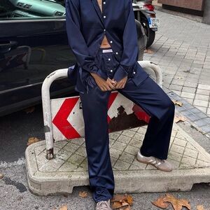 Hand Over Long Boxer Satin Pants